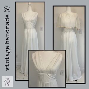 Vintage Handmade (?) white dress and cape